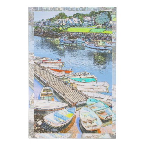 08_17_21 06 Perkins Cove _ Ogunquit Maine Faux Canvas Print