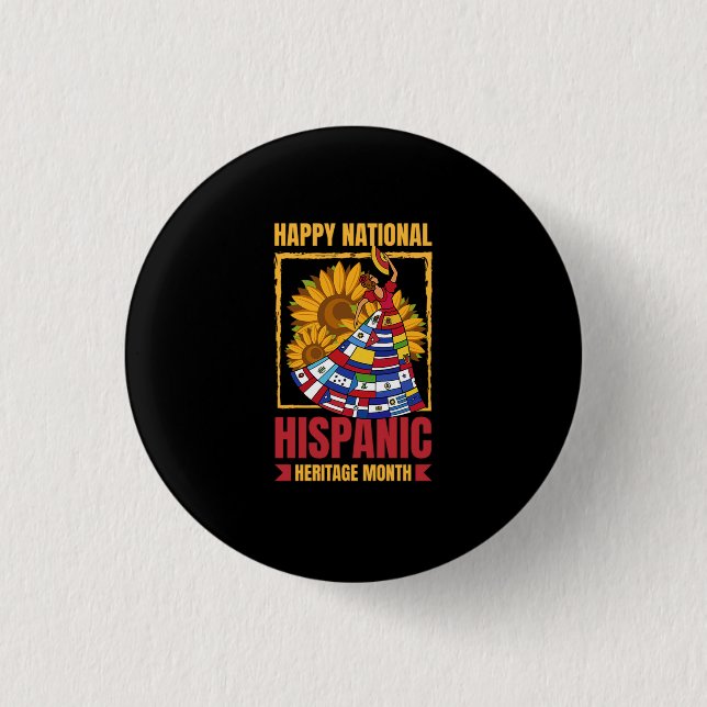 08.National Hispanic heritage Month all countries. Button (Front)