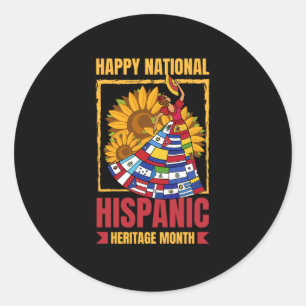08.National Hispanic heritage Month all countries. Classic Round Sticker