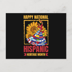 08.National Hispanic heritage Month all countries. Invitation Postcard