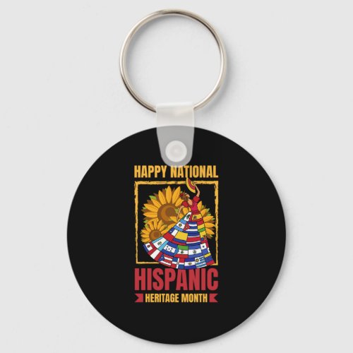 08National Hispanic heritage Month all countries Keychain