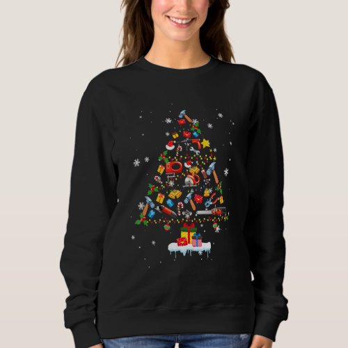 08ee Carpenter Christmas Tree Merry Xmas Carpenter Sweatshirt