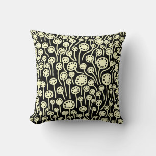 090512 - Cream on Black Throw Pillow