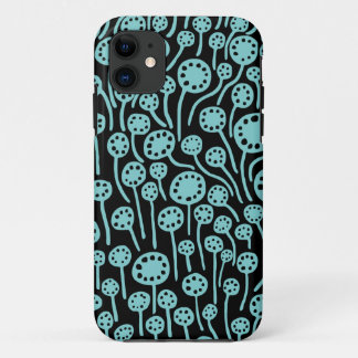 090512 Lt Blue Green on Black iPhone 11 Case