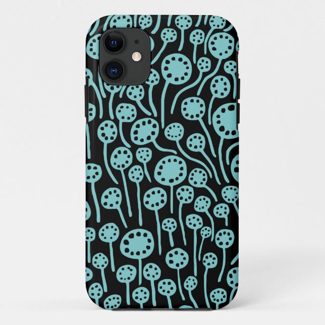 090512 Lt Blue Green on Black Case-Mate iPhone Case (Back)