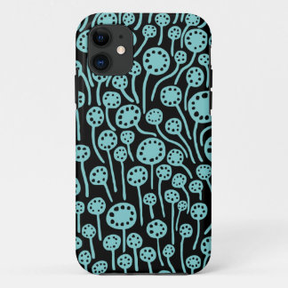 090512 Lt Blue Green on Black iPhone 11 Case