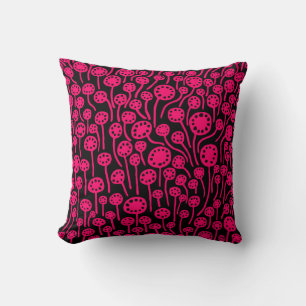 090512 - Neon Red on Black Throw Pillow