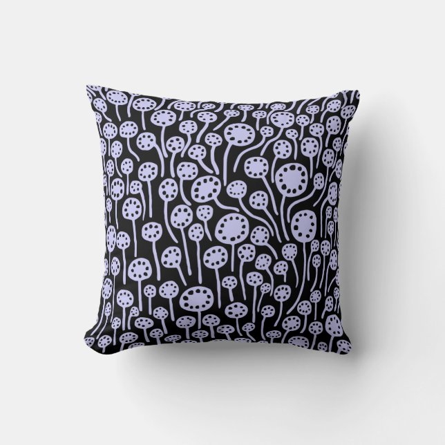 090512 - Powder Blue on Black Throw Pillow (Front)