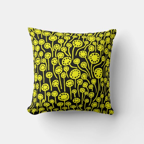 090512 _ Yellow on Black Throw Pillow