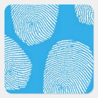 090906-investigation BLUE FINGERPRINTS DETECTIVE Square Sticker