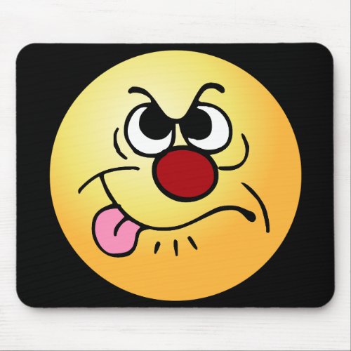 09 Angry Face Grumpey Mouse Pad