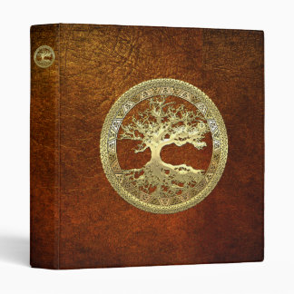 [09] Golden Celtic Tree of Life 3 Ring Binder