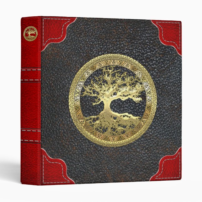 [09] Golden Celtic Tree of Life 3 Ring Binder (Front/Spine)