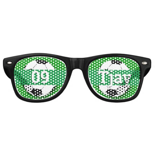 09 name Soccer retro Shades Fun Party Sunglasses