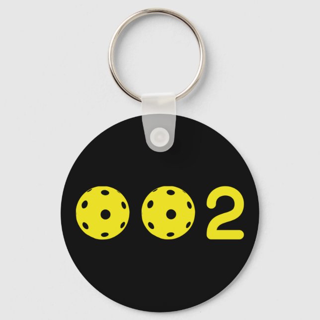 0 0 2 Funny Pickleball score Keychain (Front)