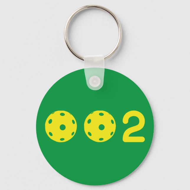 0 0 2 Funny Pickleball score Keychain (Front)