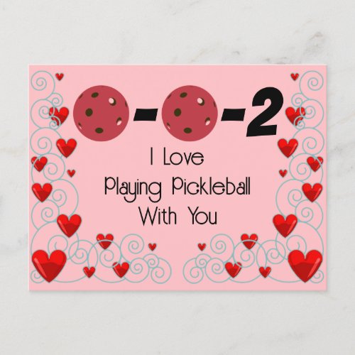 0_0_2 I Love Playing Pickleball With You Valentine Postcard
