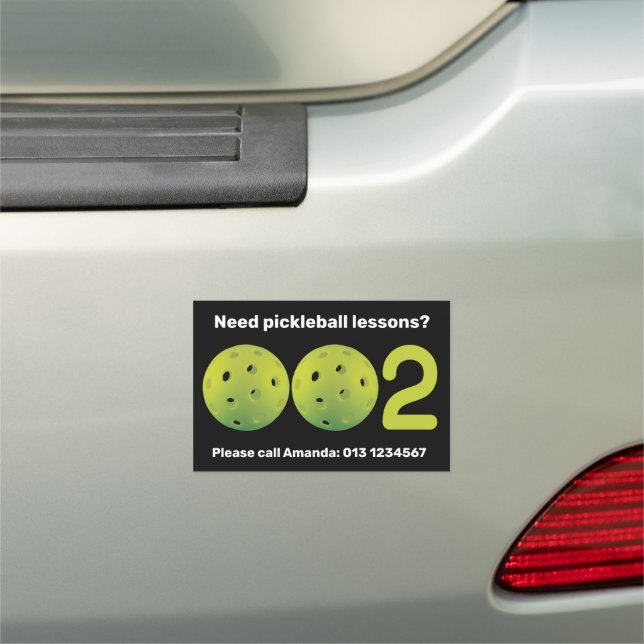 0-0-2 pickleball score car magnet (In Situ)