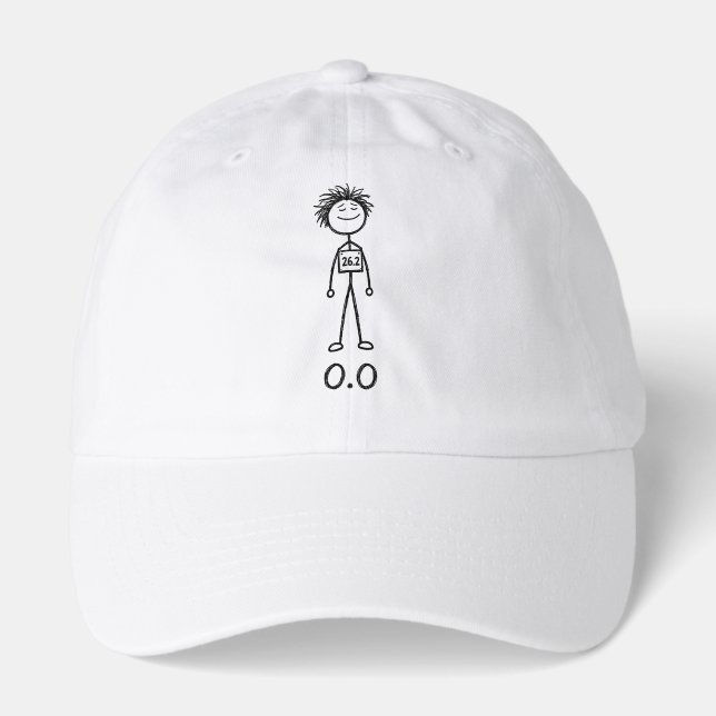 0.0 Funny Stick Figure Guy Runner Marathon Joke Hat (Front)