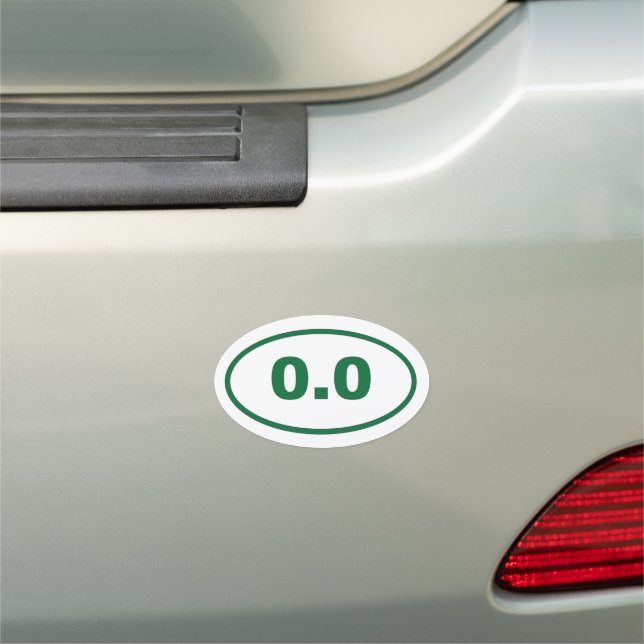 0.0 miles green oval car magnet (In Situ)