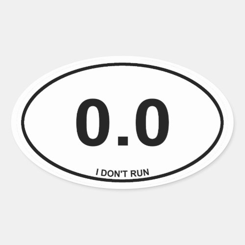 00 Non Runner Oval Sticker