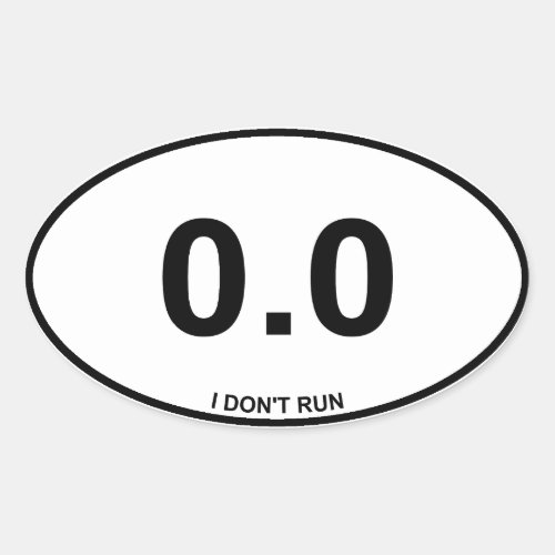 00 Non Runner Oval Sticker