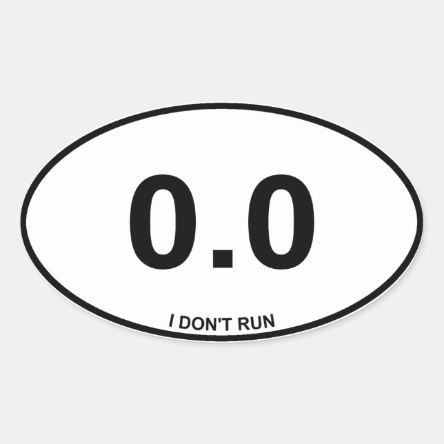 0.0 Non Runner Oval Sticker (Front)