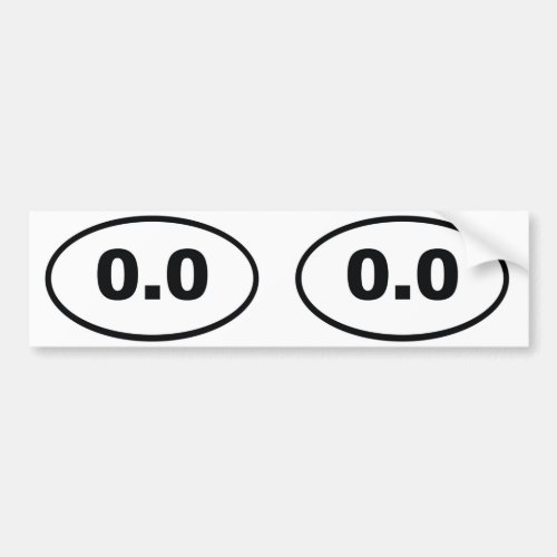 00 oval bumper sticker