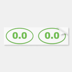 0.0 oval bumper sticker