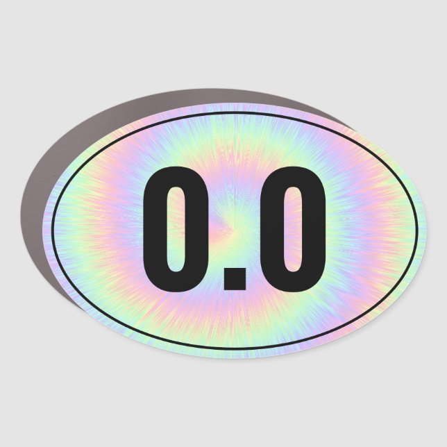0.0 pastel tie-dye car magnet (Front)