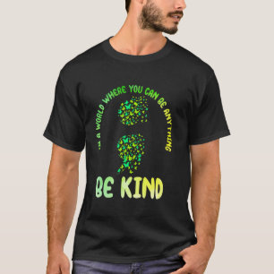 0 Be Kind Green Butterfly Semicolon Mental Health T-Shirt