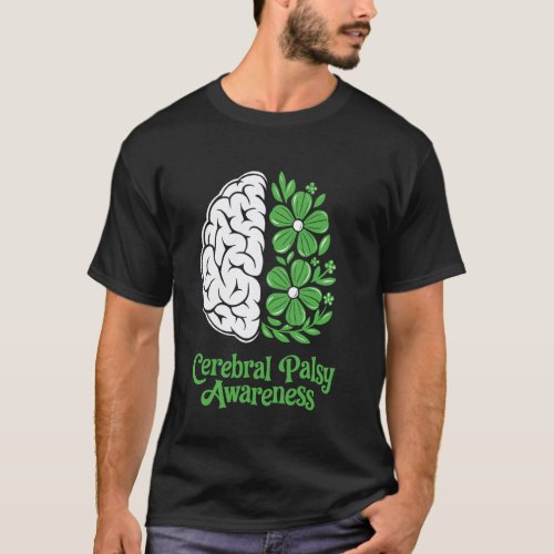 0 Cerebral Palsy Awareness CP Brain Damage Flowers T-Shirt