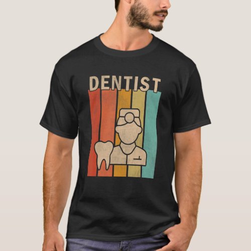 0 Distressed Dentist Men Women Cute Dentist Retro  T-Shirt