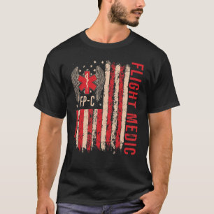 0 Flight Medic USA American Flag Air Flight Parame T-Shirt