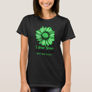 0 I Wear Green For Mental Health Awareness Leopard T-Shirt