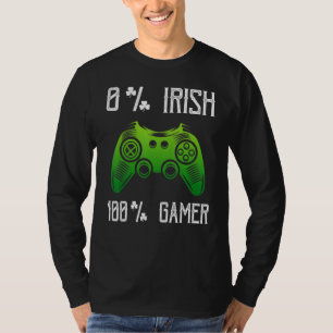 0 Irish 100 Gamer Funny St Patricks Day Video Game T-Shirt