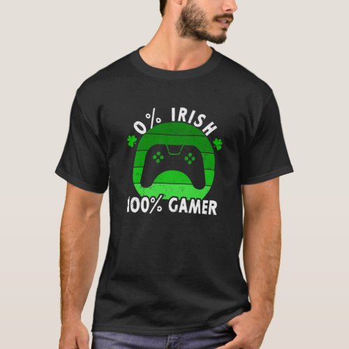 0 Irish 100 Gamer St Patricks Day Gaming For Boy T_Shirt