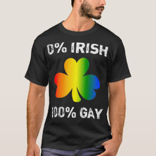 0 Irish 100 Gay Funny St Saint Patricks Day  T-Shirt