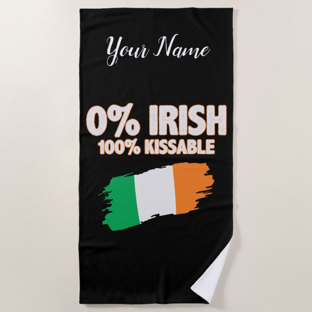 0% Irish 100% Kissable Beach Towel (Front)