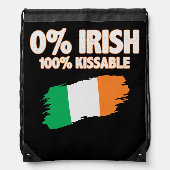 0% Irish 100% Kissable Drawstring Bag (Front)
