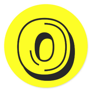 0 Large Round Yellow Number Stickers by Janz