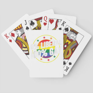 0 Liberal 100 Gay LGBT Design for Conservatives Poker Cards
