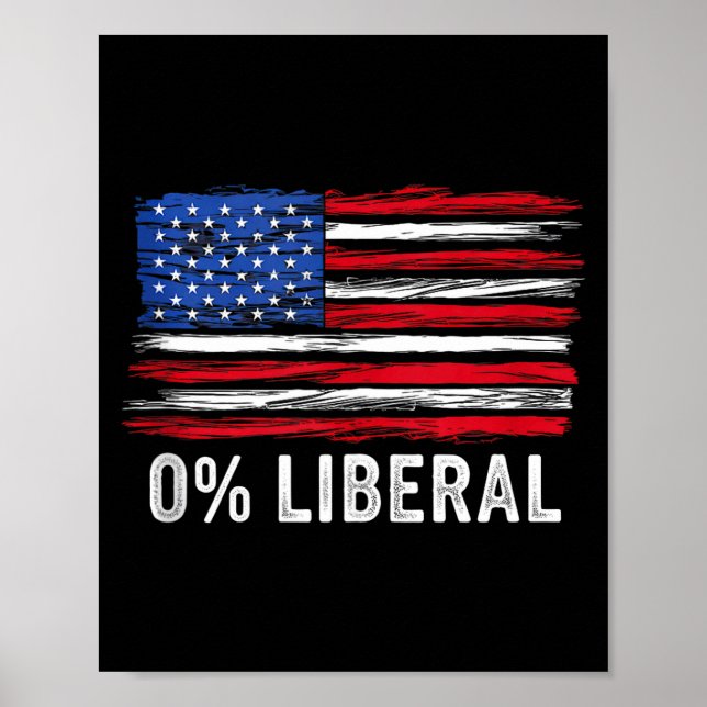 0% Liberal Zero Percent Anti Liberal Republican Ta Poster (Front)