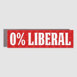 0% Liberal, Zero Percent Liberal, anti liberal Car Magnet