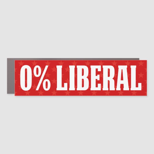 0% Liberal, Zero Percent Liberal, anti liberal  Car Magnet (Front)