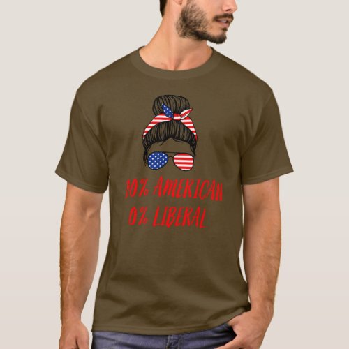 0 Liberal Zero Percent Patriotic American Anti T_Shirt