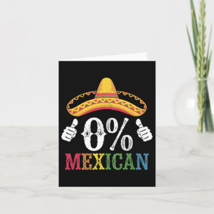 0% Mexican Cinco De Mayo Fiesta Colorful Sombrero Card