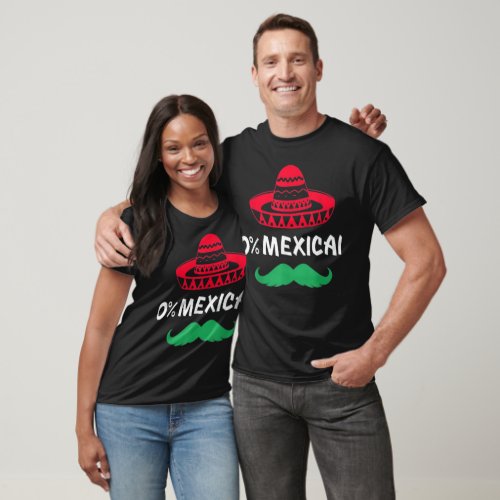 0 Mexican with sombrero and mustache for Cinco de T_Shirt