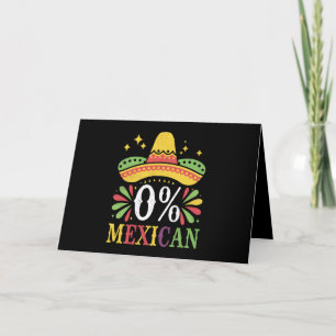 0% Mexican Zero Percent Funny Cinco De Mayo Letterpress Thank You Card