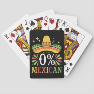 0% Mexican Zero Percent Funny Cinco De Mayo Poker Cards